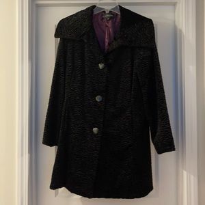 Platinum Faux Lambswool Black Coat